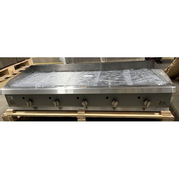 Scratch and Dent Cooking Performance Group GT-CPG-60-NL 60" Gas Countertop Griddle with Thermostatic Controls - 150,000 BTU