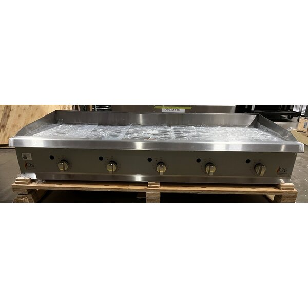Scratch and Dent Cooking Performance Group GT-CPG-60-NL 60" Gas Countertop Griddle with Thermostatic Controls - 150,000 BTU