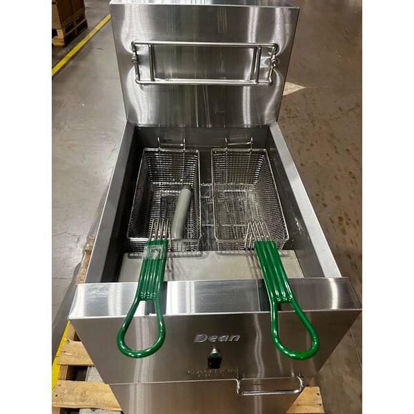 Scratch and Dent Dean by Frymaster SR114E Super Runner Economy 40 lb. Electric Floor Fryer - 208V, 1 Phase