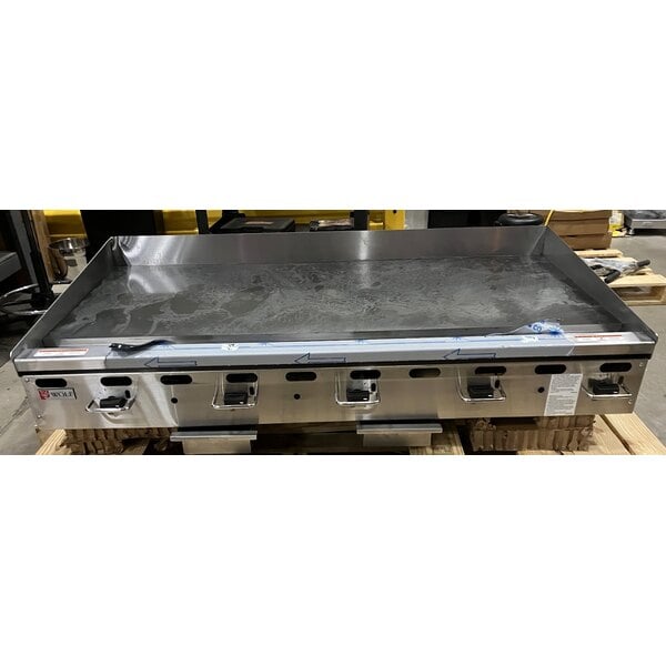 Scratch and Dent Wolf by Vulcan AGM60-LP Liquid Propane 60" Heavy-Duty Gas Countertop Griddle with Manual Controls - 135,000 BTU
