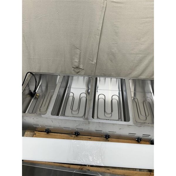 Scratch and Dent Avantco STE-4SA Four Pan Open Well Electric Steam Table with Undershelf - 120V, 2000W