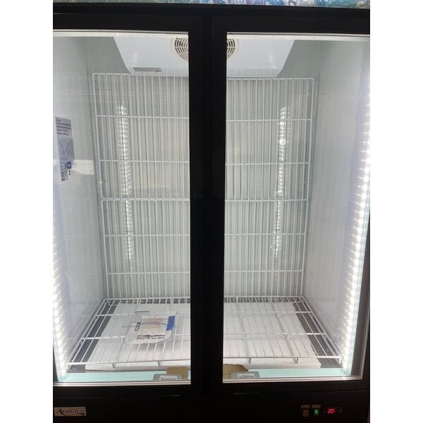 Scratch and Dent Avantco GD-ICE-49F 53" Black Indoor Glass Door Ice Merchandiser