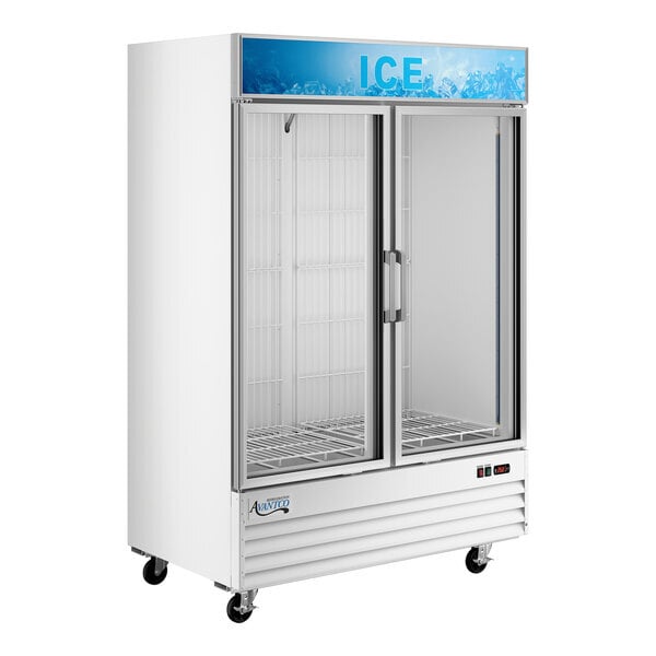 Scratch and Dent Avantco GD-ICE-49F 53" White Indoor Glass Door Ice Merchandiser