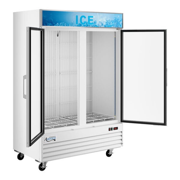 Scratch and Dent Avantco GD-ICE-49F 53" White Indoor Glass Door Ice Merchandiser