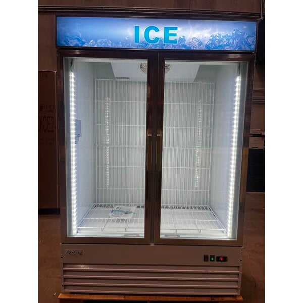 Scratch and Dent Avantco GD-ICE-49F 53" White Indoor Glass Door Ice Merchandiser