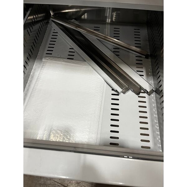 Scratch and Dent Avantco SSPPT-3I 94" 2 Door Refrigerated Pizza Prep Table with 2 Drawers