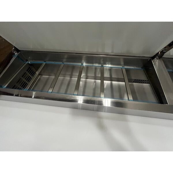 Scratch and Dent Avantco SSPPT-3I 94" 2 Door Refrigerated Pizza Prep Table with 2 Drawers