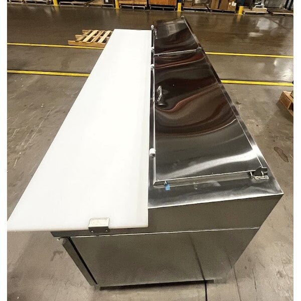 Scratch and Dent Avantco SSPPT-3I 94" 2 Door Refrigerated Pizza Prep Table with 2 Drawers