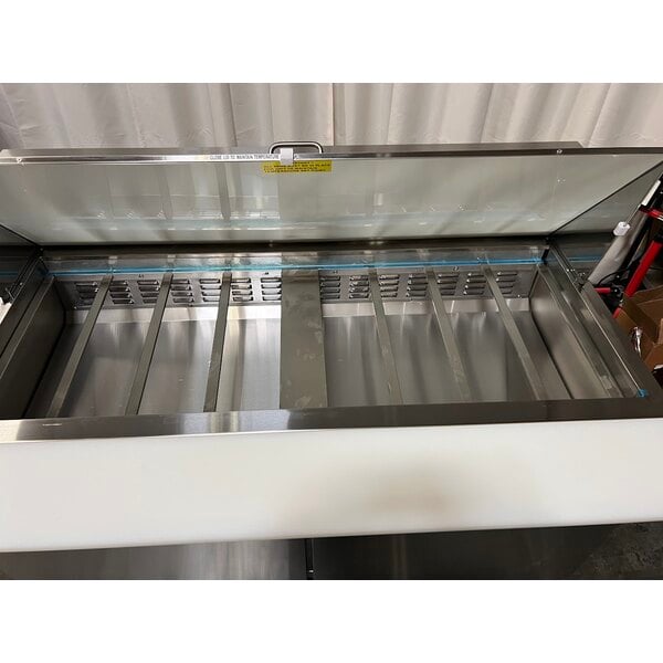 Scratch and Dent Avantco SS-PT-60M-HC 60" 2 Door Mega Top Stainless Steel Refrigerated Sandwich Prep Table