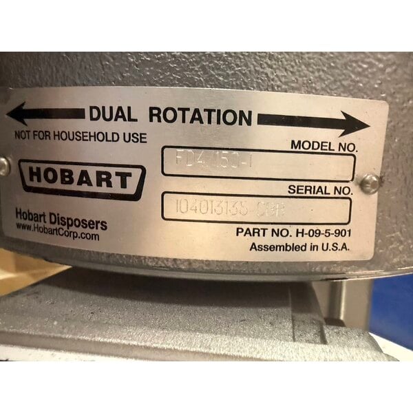 Scratch and Dent Hobart FD4/150-1 Commercial Garbage Disposer with Adjustable Flanged Feet - 1 1/2 hp, 208-230/460V