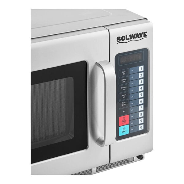 Scratch and Dent Solwave Stackable Commercial Microwave with Large 1.2 cu. ft. Interior and Push Button Controls - 1,200W, 120V