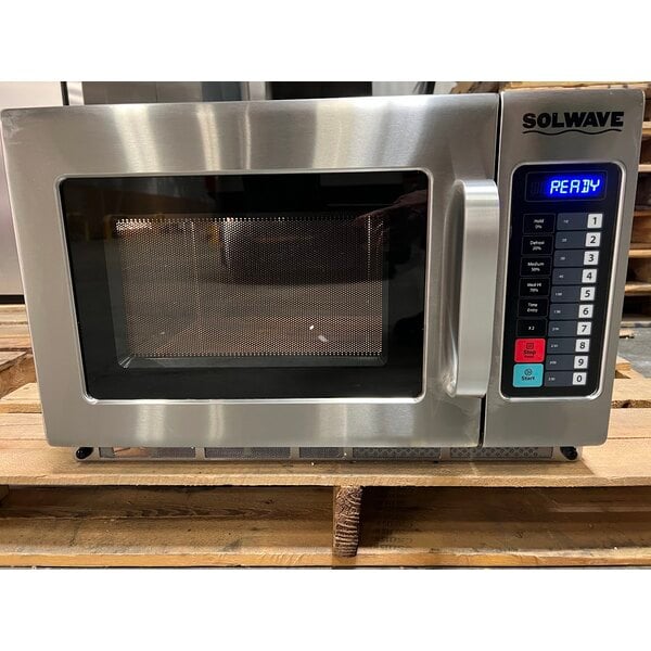 Scratch and Dent Solwave Stackable Commercial Microwave with Large 1.2 cu. ft. Interior and Push Button Controls - 1,200W, 120V