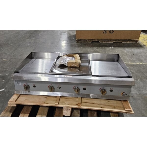 Scratch and Dent Cooking Performance Group GM-CPG-48-NL 48" Gas Countertop Griddle with Manual Controls - 120,000 BTU