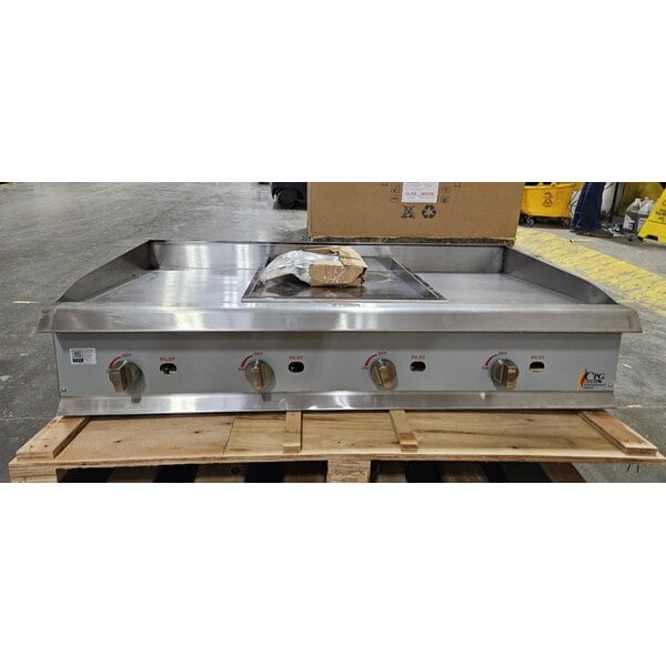 Scratch and Dent Cooking Performance Group GM-CPG-48-NL 48" Gas Countertop Griddle with Manual Controls - 120,000 BTU