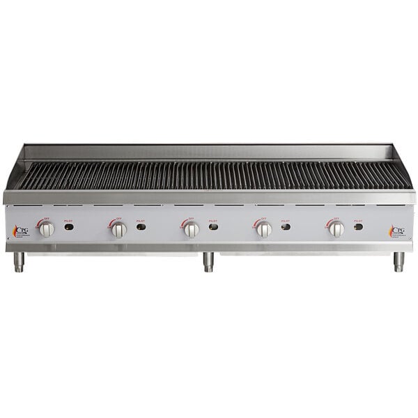 Scratch and Dent Cooking Performance Group CL-CPG-60-NL 60" Gas Lava Briquette Charbroiler - 200,000 BTU