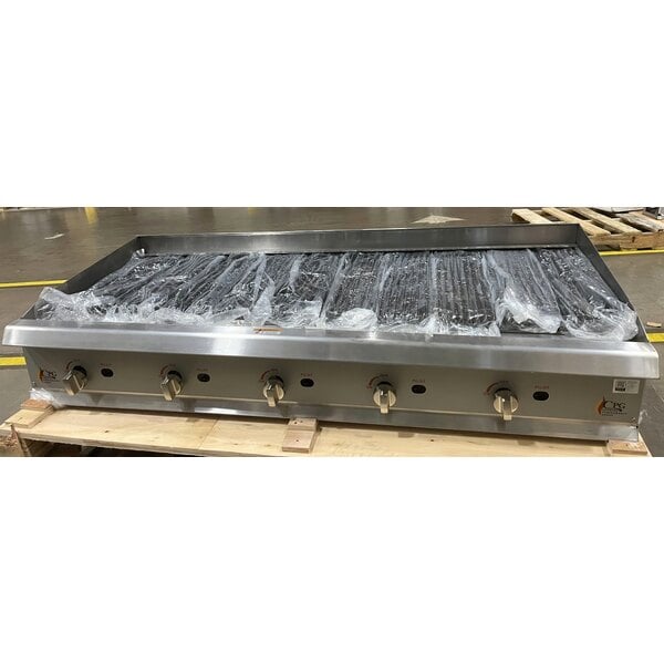 Scratch and Dent Cooking Performance Group CL-CPG-60-NL 60" Gas Lava Briquette Charbroiler - 200,000 BTU