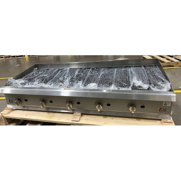 Scratch and Dent Cooking Performance Group CL-CPG-60-NL 60" Gas Lava Briquette Charbroiler - 200,000 BTU