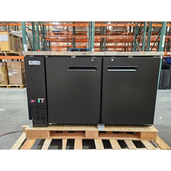 Scratch and Dent Avantco UDD-60-HC (2) Double Tap Kegerator Beer Dispenser - Black, (2) 1/2 Keg Capacity