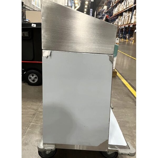 Scratch and Dent ServIt 24" Stainless Steel Flatware / Tray Cart with 12 Flatware Cylinder Capacity TSC-24