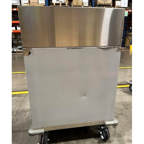 Scratch and Dent ServIt 24" Stainless Steel Flatware / Tray Cart with 12 Flatware Cylinder Capacity TSC-24