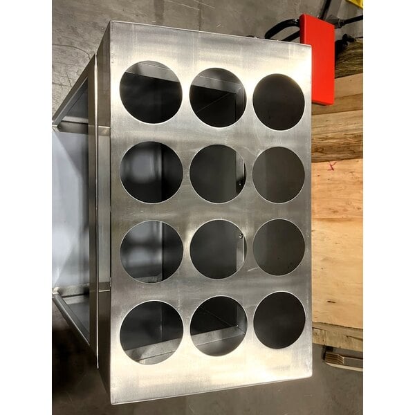 Scratch and Dent ServIt 24" Stainless Steel Flatware / Tray Cart with 12 Flatware Cylinder Capacity TSC-24