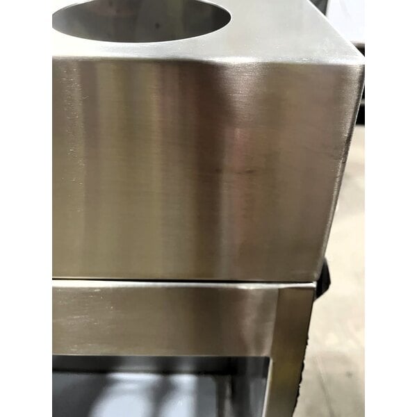 Scratch and Dent ServIt 24" Stainless Steel Flatware / Tray Cart with 12 Flatware Cylinder Capacity TSC-24
