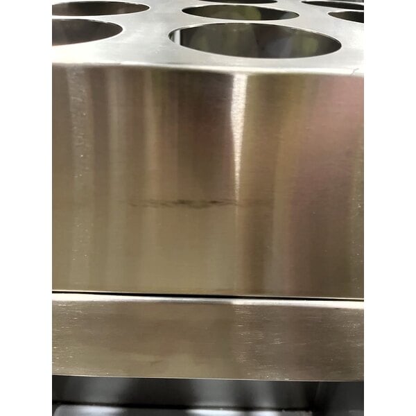 Scratch and Dent ServIt 24" Stainless Steel Flatware / Tray Cart with 12 Flatware Cylinder Capacity TSC-24