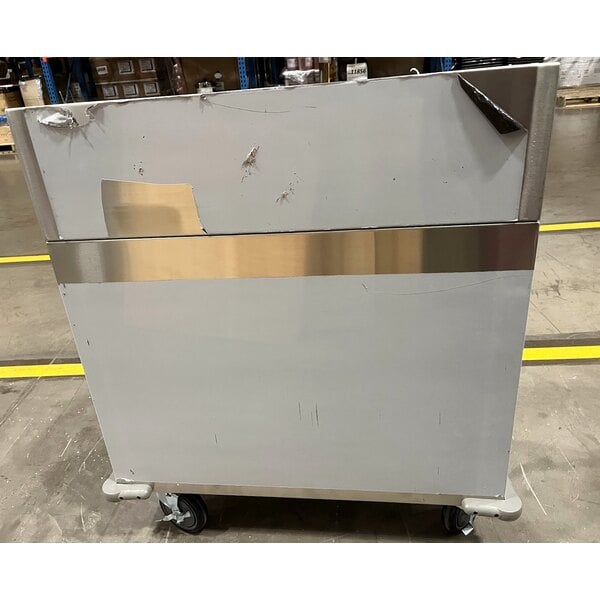 Scratch and Dent ServIt 32" Stainless Steel Flatware / Tray Cart with 18 Flatware Cylinder Capacity TSC-32