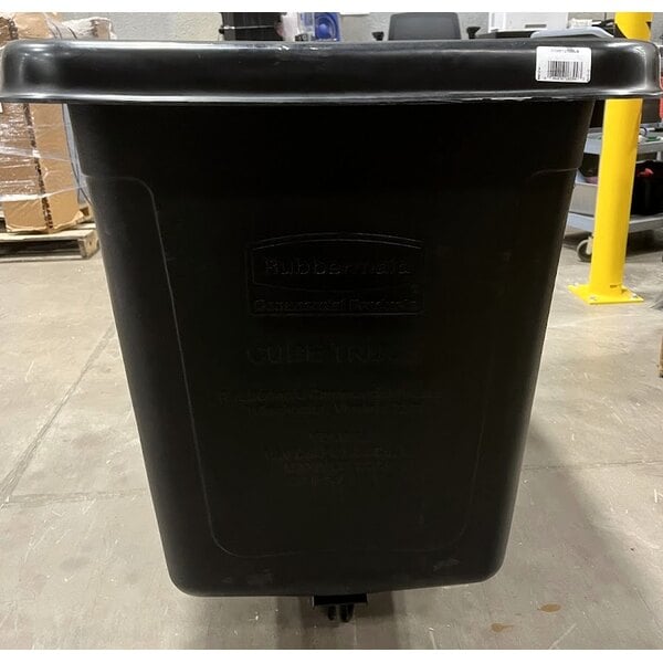 Scratch and Dent Rubbermaid® FG461200BLA Black 12 Cu. Ft. Bulk Cube Truck (400 lb.)