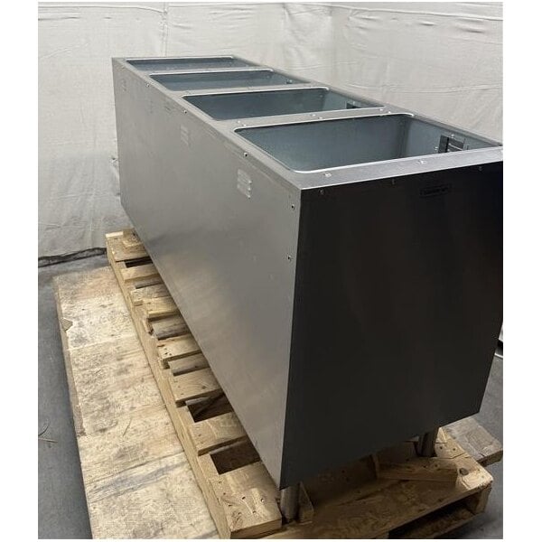 Scratch and Dent Eagle Group HT4CB-NG Spec Master Series Four Pan Open Well Natural Gas Hot Food Table with Sliding Doors - 14,000 BTU