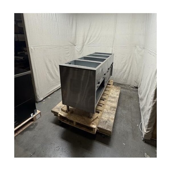 Scratch and Dent Eagle Group HT4CB-NG Spec Master Series Four Pan Open Well Natural Gas Hot Food Table with Sliding Doors - 14,000 BTU