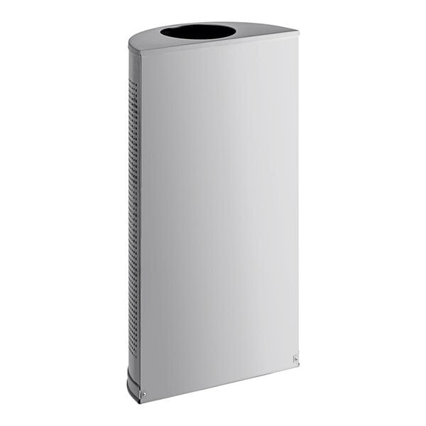 Scratch and Dent Rubbermaid® FGSH12SSPL Silhouettes Stainless Steel Designer Half Round Trash Can - 12 Gallon