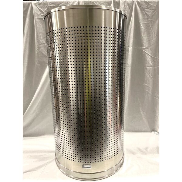 Scratch and Dent Rubbermaid® FGSH12SSPL Silhouettes Stainless Steel Designer Half Round Trash Can - 12 Gallon
