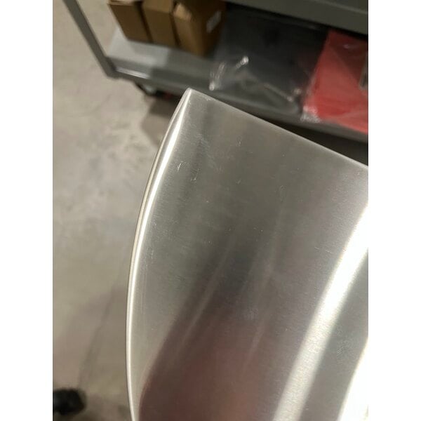 Scratch and Dent Rubbermaid® FGSH12SSPL Silhouettes Stainless Steel Designer Half Round Trash Can - 12 Gallon
