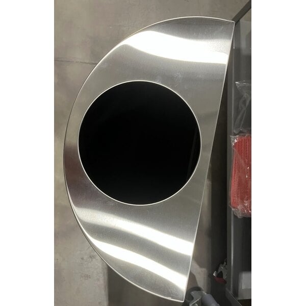 Scratch and Dent Rubbermaid® FGSH12SSPL Silhouettes Stainless Steel Designer Half Round Trash Can - 12 Gallon