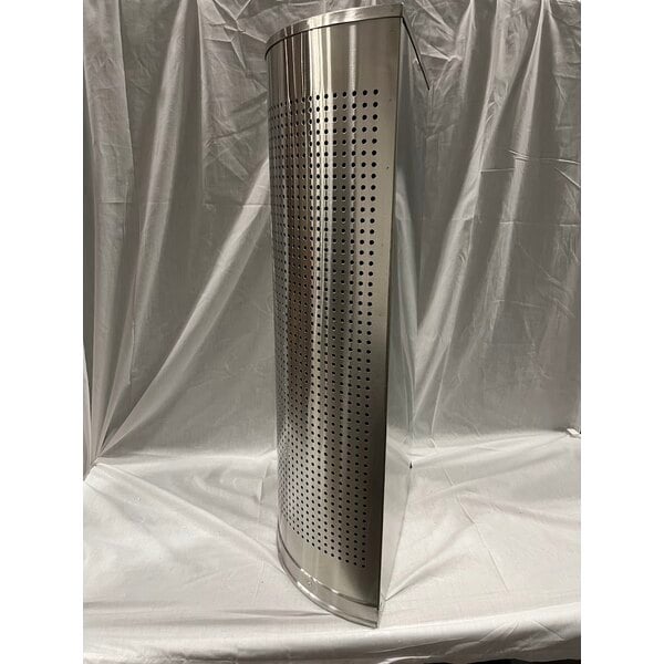 Scratch and Dent Rubbermaid® FGSH12SSPL Silhouettes Stainless Steel Designer Half Round Trash Can - 12 Gallon