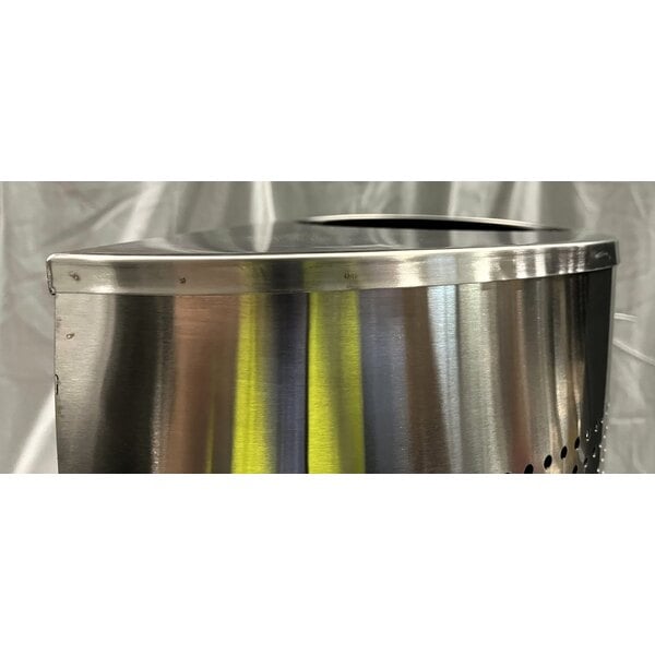 Scratch and Dent Rubbermaid® FGSH12SSPL Silhouettes Stainless Steel Designer Half Round Trash Can - 12 Gallon