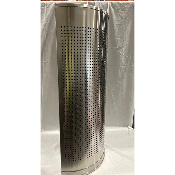 Scratch and Dent Rubbermaid® FGSH12SSPL Silhouettes Stainless Steel Designer Half Round Trash Can - 12 Gallon