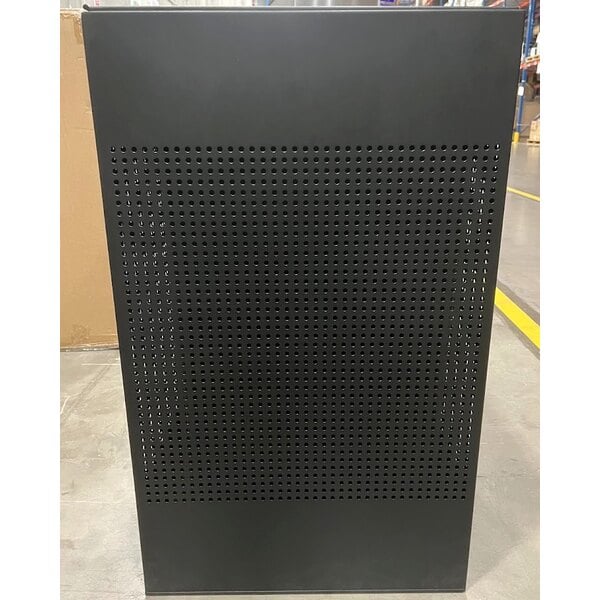 Scratch and Dent Rubbermaid® FGSC18EPLTBK Silhouettes Black Steel Designer Square Trash Can - 20 Gallon