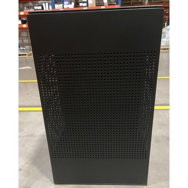 Scratch and Dent Rubbermaid® FGSC18EPLTBK Silhouettes Black Steel Designer Square Trash Can - 20 Gallon
