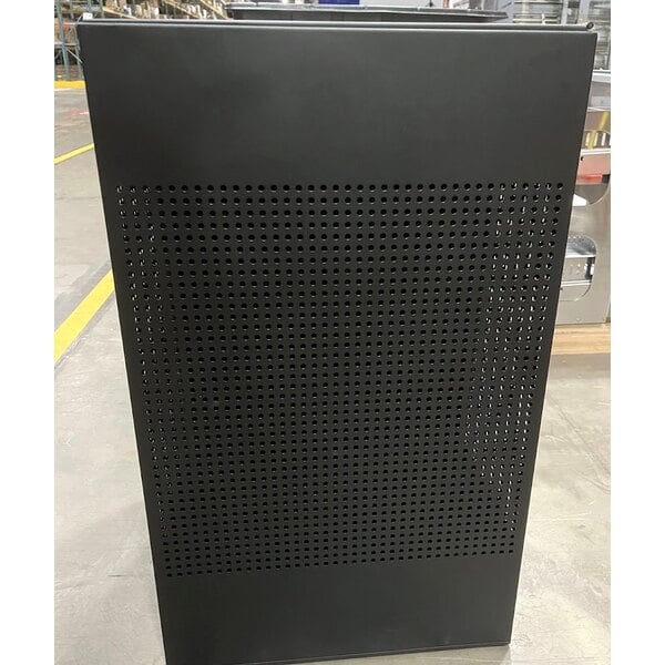 Scratch and Dent Rubbermaid® FGSC18EPLTBK Silhouettes Black Steel Designer Square Trash Can - 20 Gallon