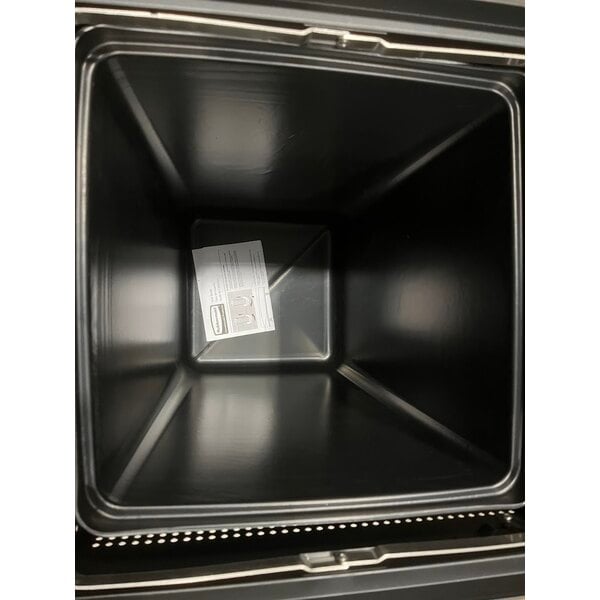Scratch and Dent Rubbermaid® FGSC18EPLTBK Silhouettes Black Steel Designer Square Trash Can - 20 Gallon