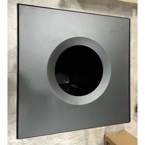 Scratch and Dent Rubbermaid® FGSC18EPLTBK Silhouettes Black Steel Designer Square Trash Can - 20 Gallon