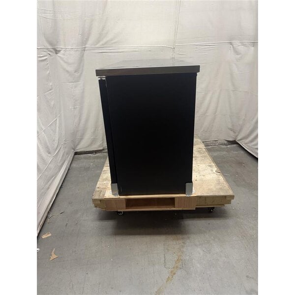 Scratch and Dent Avantco UBB-60G-HC 60" Black Counter Height Narrow Glass Door Back Bar Refrigerator with LED Lighting