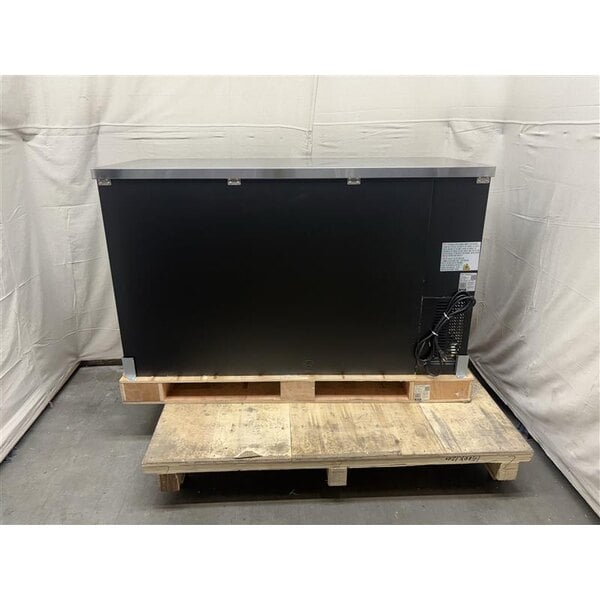 Scratch and Dent Avantco UBB-60G-HC 60" Black Counter Height Narrow Glass Door Back Bar Refrigerator with LED Lighting
