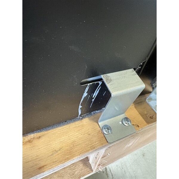 Scratch and Dent Avantco UBB-4G-HC 90" Black Counter Height Glass Door Back Bar Refrigerator with LED Lighting