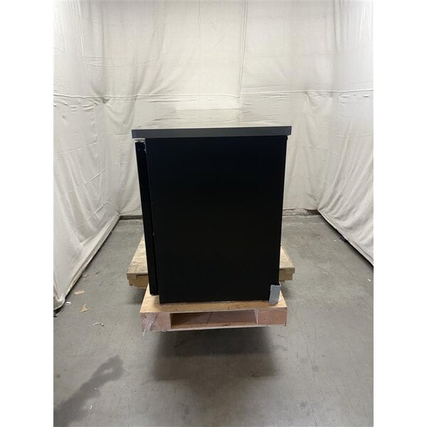 Scratch and Dent Avantco UBB-4G-HC 90" Black Counter Height Glass Door Back Bar Refrigerator with LED Lighting