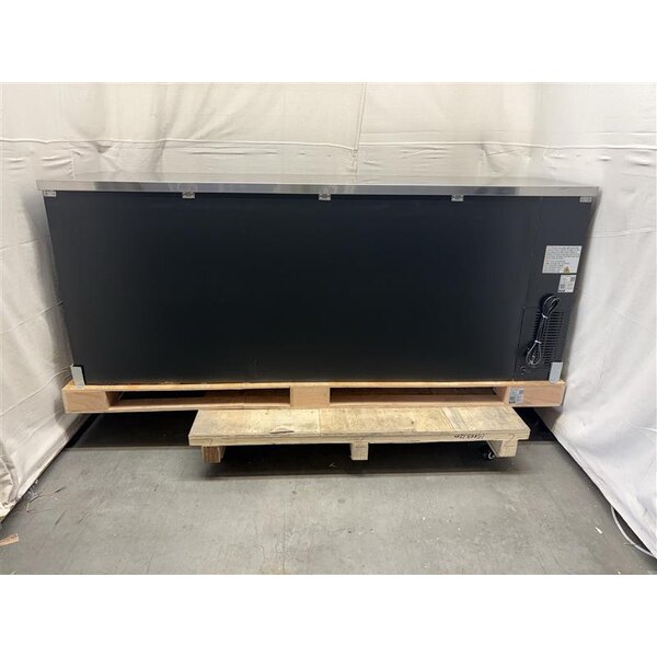Scratch and Dent Avantco UBB-4G-HC 90" Black Counter Height Glass Door Back Bar Refrigerator with LED Lighting