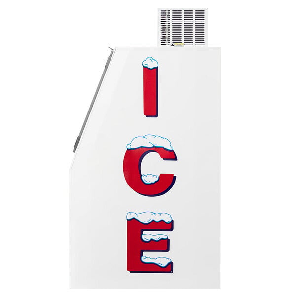 Scratch and Dent Leer 40ASL-R290 51" Outdoor Auto Defrost Ice Merchandiser with Slanted Front and Galvanized Steel Door