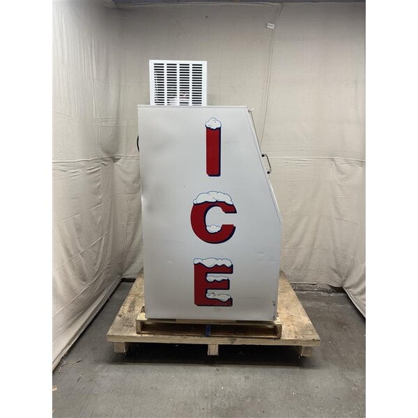 Scratch and Dent Leer 40ASL-R290 51" Outdoor Auto Defrost Ice Merchandiser with Slanted Front and Galvanized Steel Door